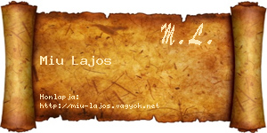 Miu Lajos névjegykártya